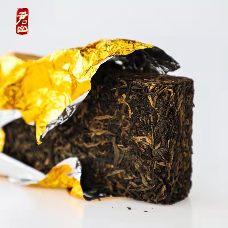 湖南特產(chǎn)茶葉嶽陽黃茶君山牌緊壓型黃金磚禮,盒400g